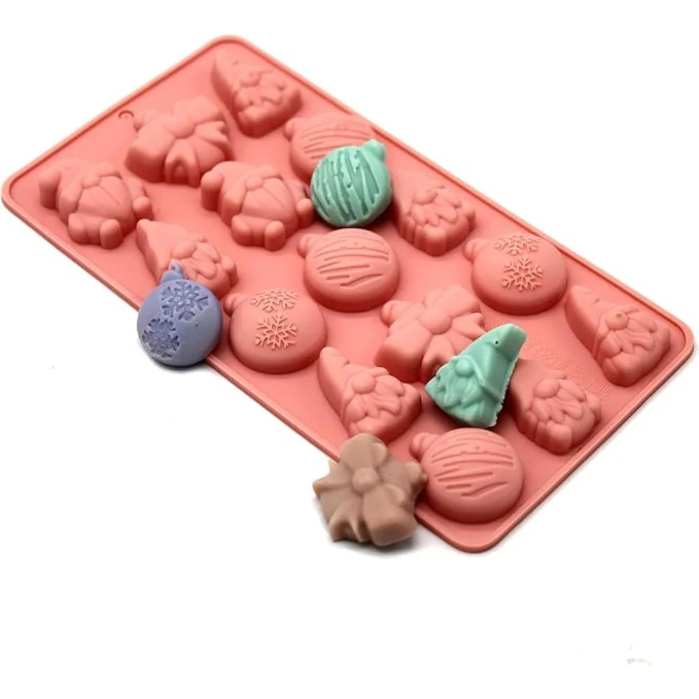Christmas Silicone Mold Cake Chocolate Candy Maker Snowflake Tree Qme
