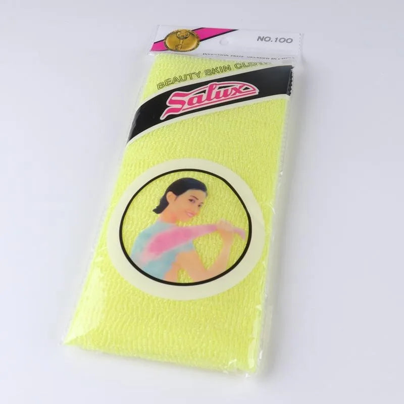 Japanese Exfoliating Washcloth Nylon Towel Deep Cleansing Back Qme yellow