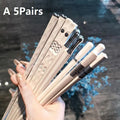 5 10Pairs White Gold Chopsticks Healthy Korean Sushi Sticks Reusable Qme A 5pairs