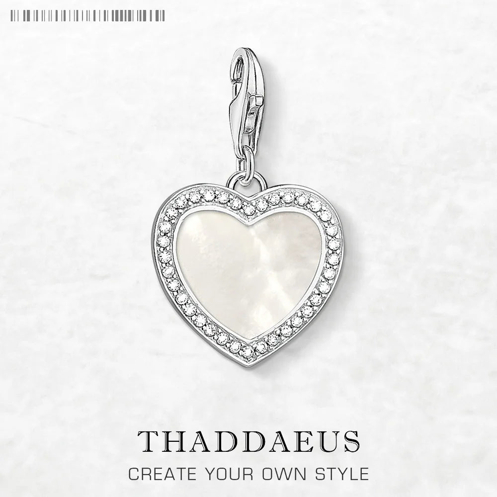 Dangle Charm Pendant Heart with Shell Women Summer Brand New Romantic 925 Sterling Silver Love Gift Qme Lobster Clasp