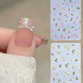 Bronzing Flower Leaf Nail Stickers Floral Designs Petal Leaves Qme onesize