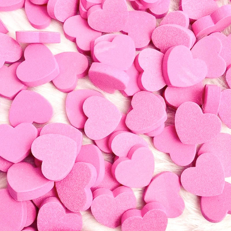 Mini Heart Shape Nail File Washable Sponge Polishable Two-sided Cute Qme