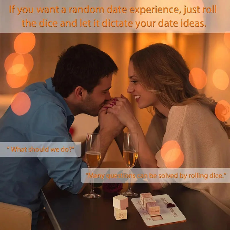 Date Night Dice 4PCS After Dark Edition Date Night Wooden Dice Game for Couples Wood Reusable Couple Anniversary Date Dice Qme
