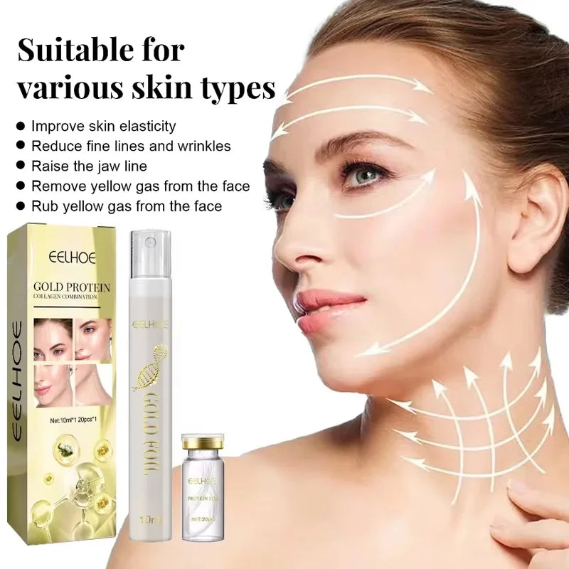 Collagen Protein Thread Instant Wrinkle Remover Serum Set Lifting Firming Soluble Absorbable Face Anti-aging Skin Care Qme