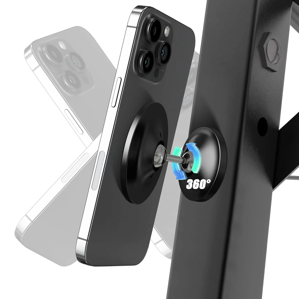 Upgraded Gym Double-Ball 360° Rotations, Car Magnetic Phone Mount Holder Compatible for MagSafe for Videos and Selfies Qme