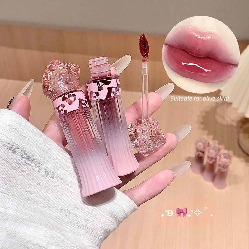 Gege Bear Water Light Lip Llaze Mirror Lipstick Gloss Hydrating Qme