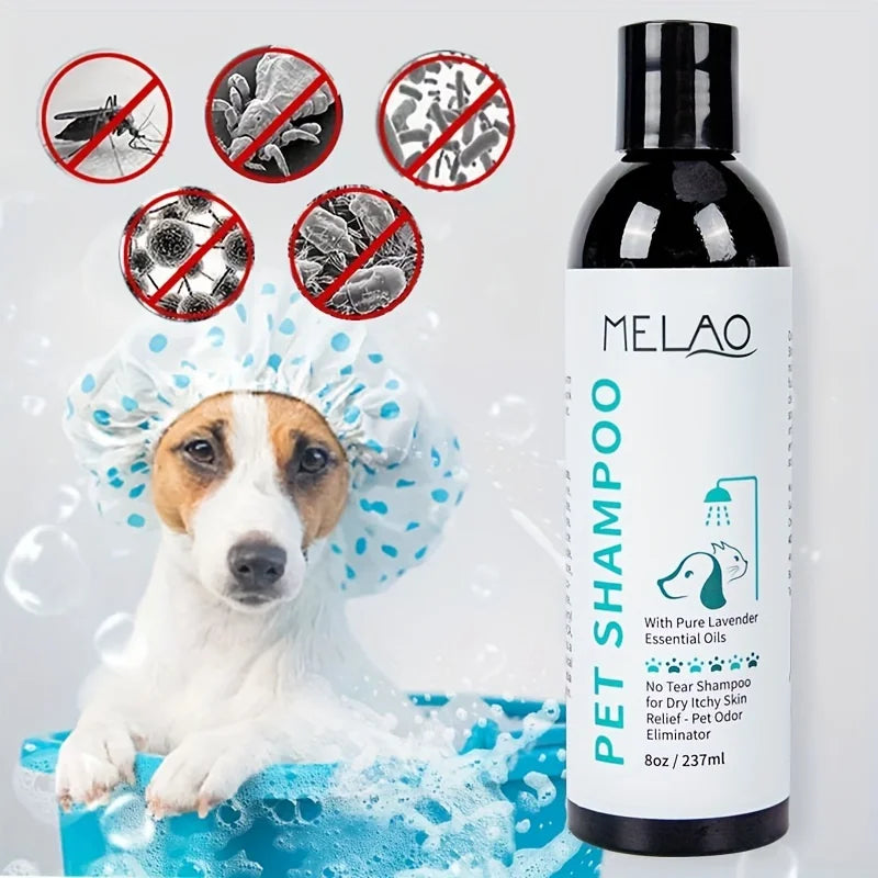 Melao Natural Pet Accessories Shampoo Puppy & Kitten Dog Shampoo Dry Skin & Itch Relief Pet Shampoo for Dogs Qme