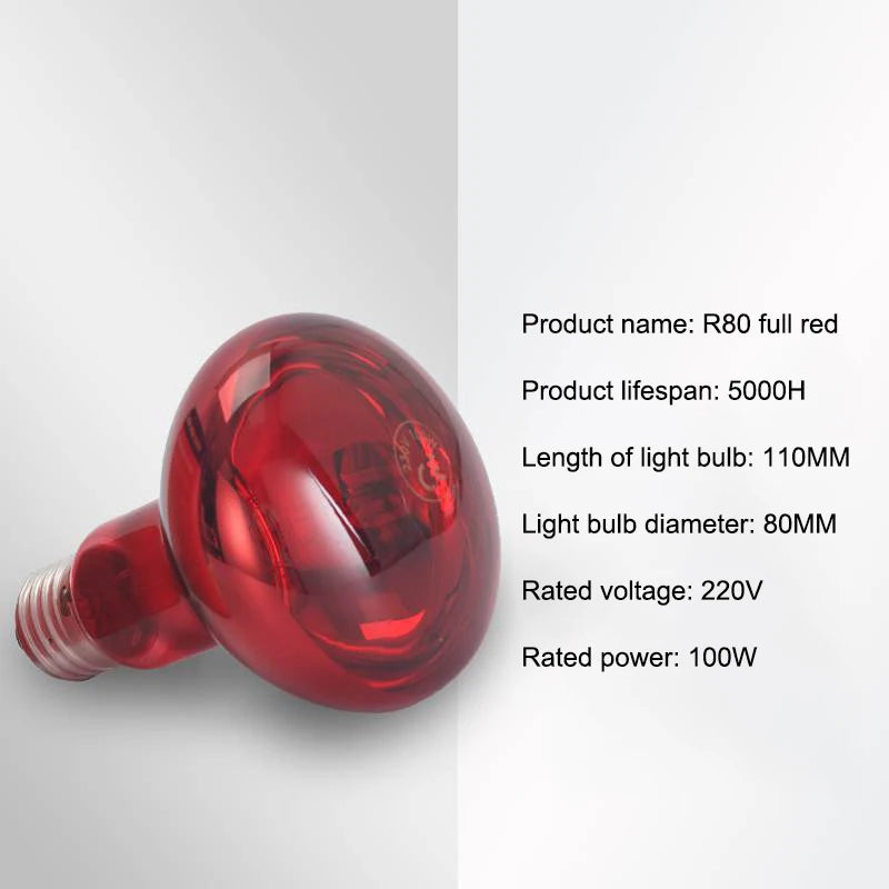 Multi Functional Red Heat Lamp Bulb 60W 100W 150W Near Infrared E27 Qme M