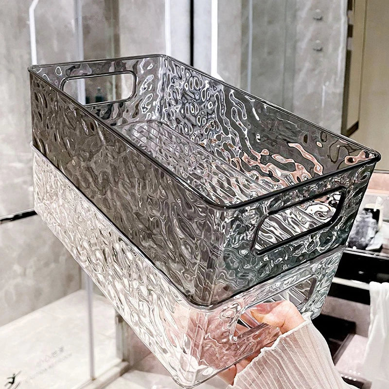 Glacier Pattern Stackable Storage Box Beauty Cosmetics Sorting Basket Qme