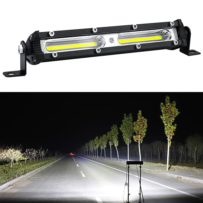 Car LED Work Light 12V 24V Spotlight Bar 6500K Strip Auto Truck Lorry Qme