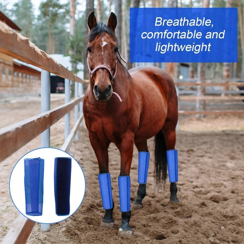 4Pcs Fly Boot for Horses Horse Fly Leggings Breathable Horse Boot Protective Horse Leg Wraps for Flies Qme