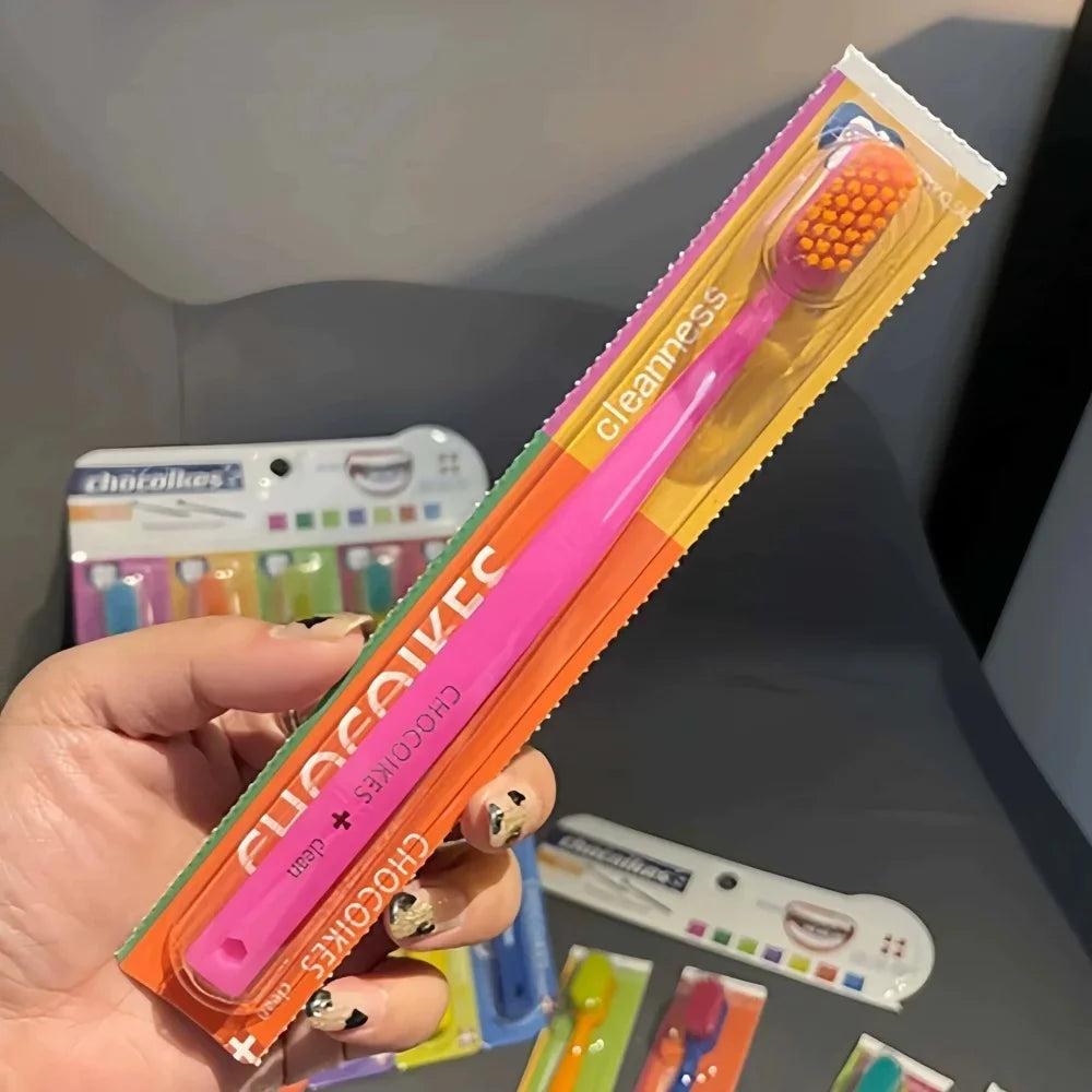 5pcs Ultra Soft Toothbrush Colored Men Women Adult Household Tooth Brush Orthodontic Teeth Brush Oral Hygiene for Sensitive Gum Qme