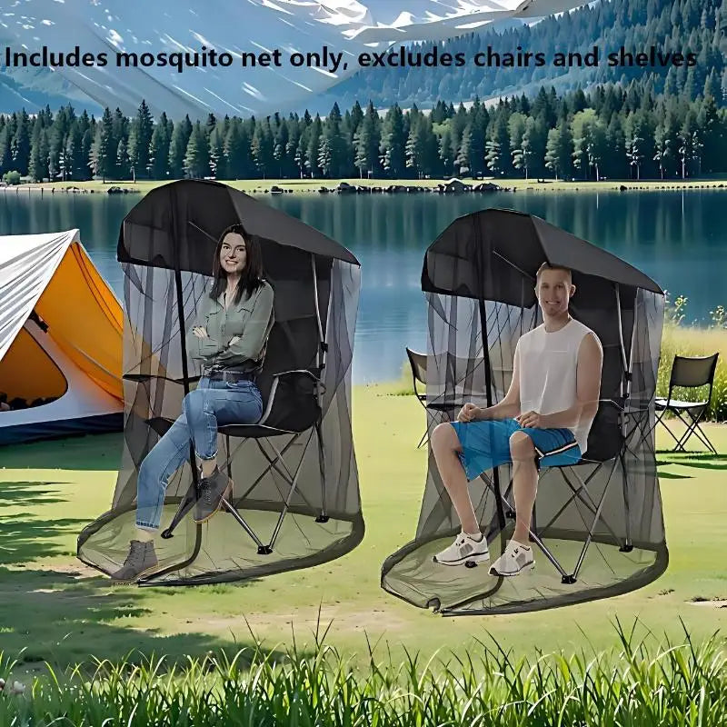 Portable Mosquito Net Camping Chair Outdoor Zipper Door Bug Screen Qme