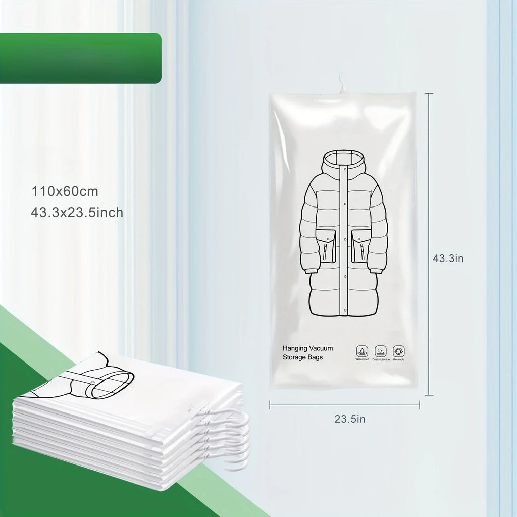 Hanging vacuum storage bag, space saving vacuum sealed bag, ultra thick and long storage bag Qme