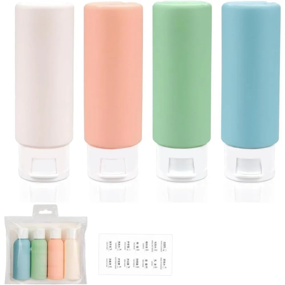 Leakproof Travel Bottles Refillable TSA Approved Shampoo Lotion Gel Qme 4Pcs