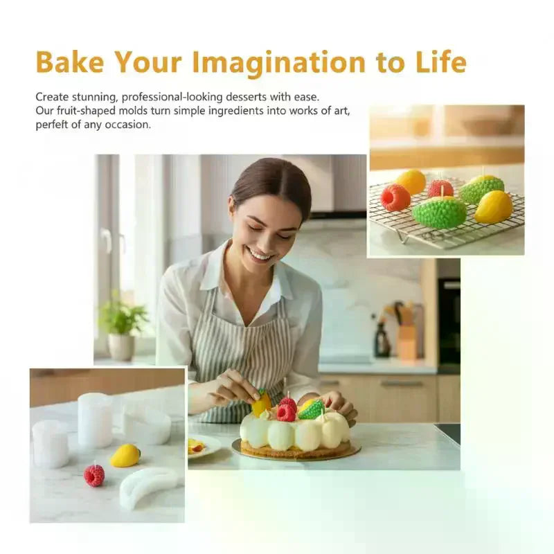 3D Fruit Silicone Mold Mango Banana Duria Lychee For Candle Aromatherapy Craft Making Cake Chocolate Fondant Baking Mold Qme
