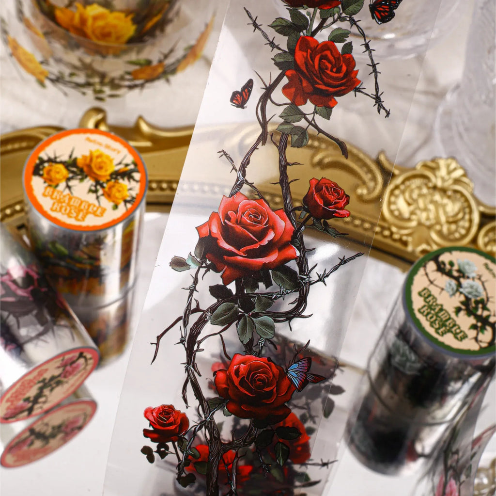 TIANZI 2m/Roll Gothic Rose Theme Die cut Tape Journal Planner Japanese Adhesive DIY Sticker Diary Scrapbooking Masking Tapes Qme
