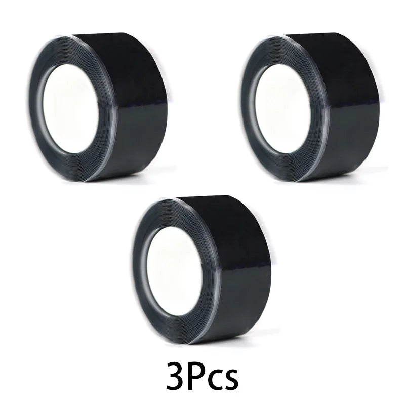 White Self-adhesive Waterproof Sealing Tape With High Pressure Resistance And Strong Leak-stopping And Water-stopping Repair Qme 3rolls-black 3M 25mm