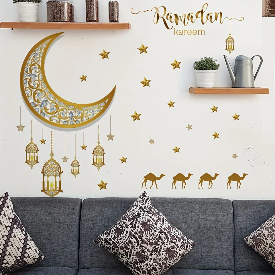 Living Room Bedroom Crescent Star Lamp Background Decoration Wall Qme