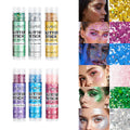 6-Pack Glitter Stick Sequin Gel Face Waterproof Sweat Proof Qme 6PCS