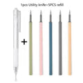 Paper cutter pen refill art utility knife scrapbook cutting tool sticker tape cutting machine express box knife DIY craft suppli Qme 6pcs