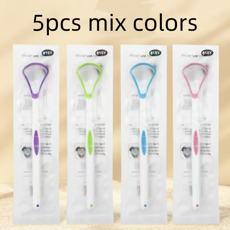 1/5/10/20pcs Grade Tongue Scraper Oral Care Device Removes Thick Coating Food Residue Bad Breath Prevention Tongue Cleaning Qme 5pcs mix colors