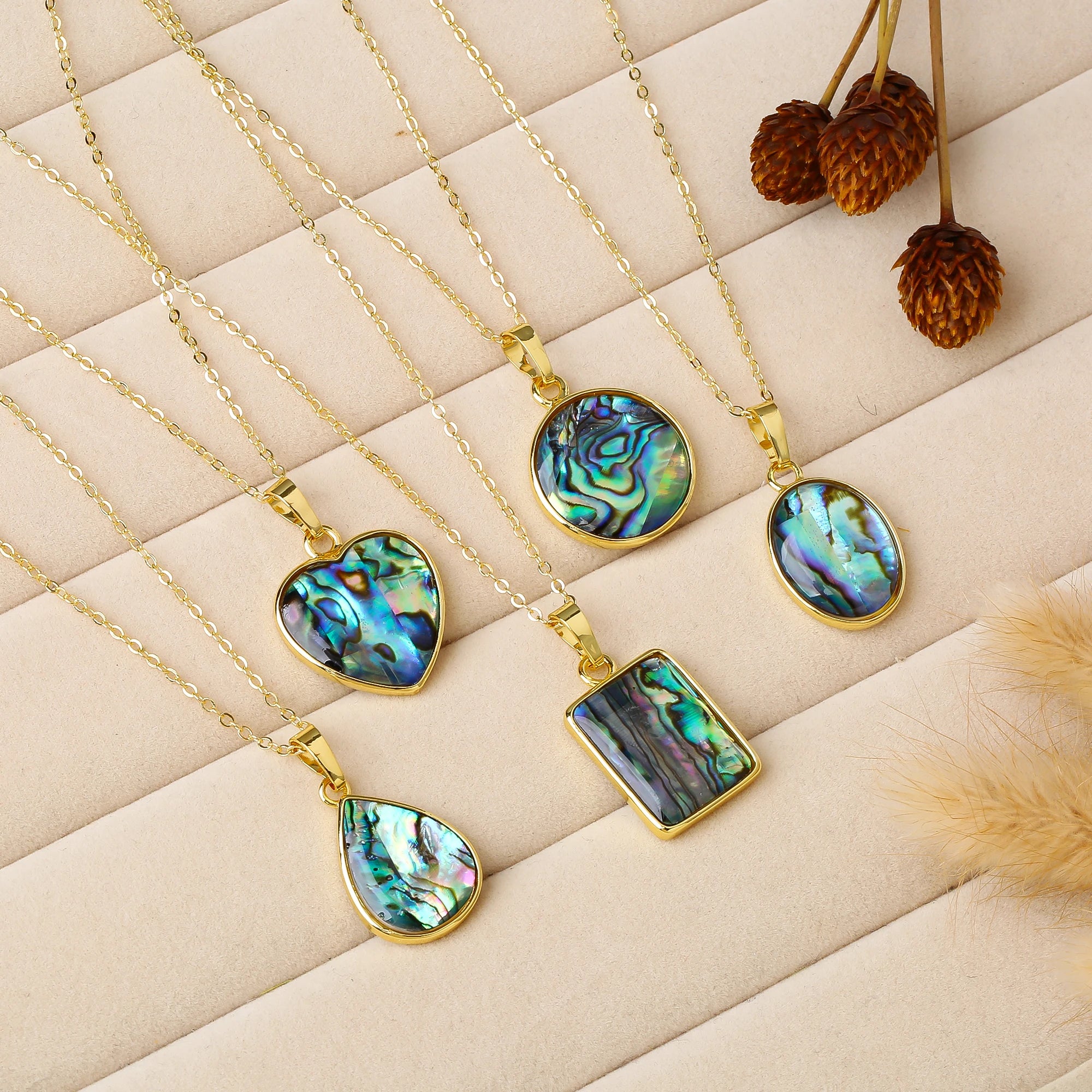 High Quality Abalone Shell Pendant Necklace Silver/Gold Waterdrop Heart Shell Choker Fashion Beach Party Jewelry Women Gift Qme