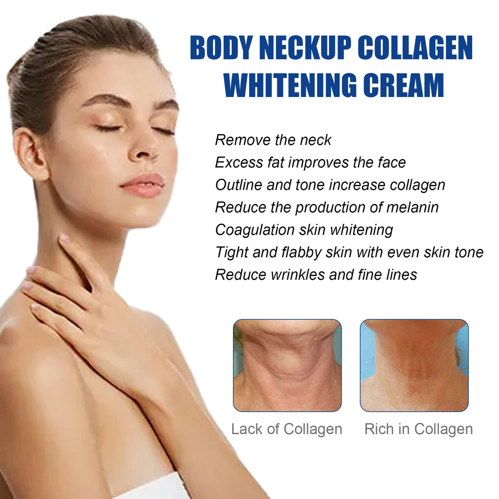 Collagen Neck Cream Lightens Neck Fine Lines Lifting Tightening Remove Double Chin Moisturizing Neck Brightening Cream Skincare Qme