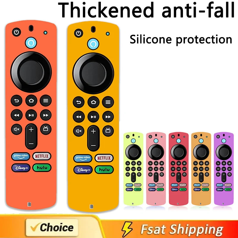 Silicone protective case For Amazon L5B83G Fire TV Stick 4K MAX/4K remote control drop proof dust and dust Glow Case Qme