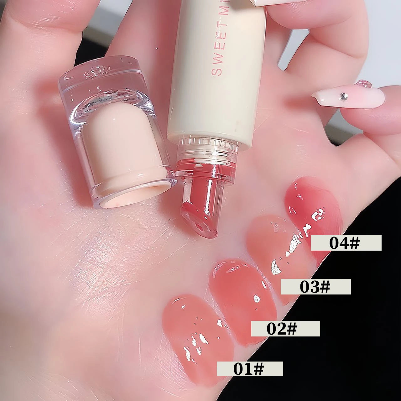 SWEET MINT Lip Jelly Glaze Moisturizing Brightening Mirror Qme