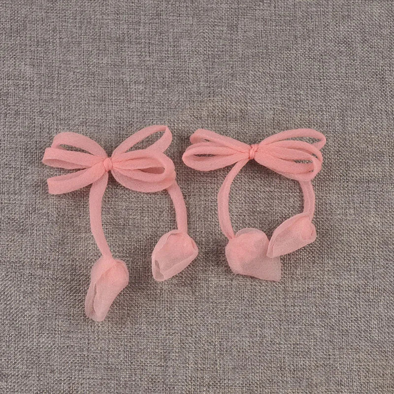 6pcs 92x100mm Assorted Color Polyester Fibre Bowknot Appliques, Sheer Organza Bows for DIY Hair Accessories Crafts cp3848 Qme 6pcs-6 92x100mm