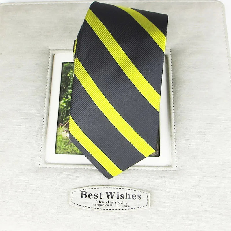 Silk Polyester Tie Stripe Slim Necktie Navy Blue Burgundy Men Women Qme army green