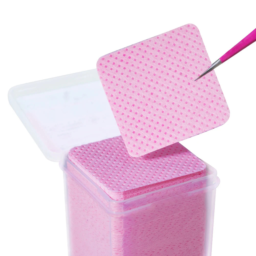 200Pcs Pink Lint-Free Nail Polish Remover Wipes UV Gel Glue Nail Polish Removal Cotton Pads for Makeup Manicure Cleaning Tools Qme
