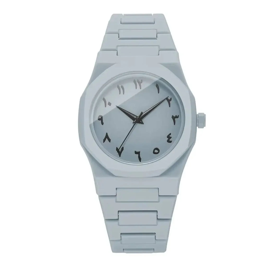 Moda pulseira de plástico relógios masculinos casual esportes relógio de quartzo para homens reloj hombre (sem caixa) Qme silver