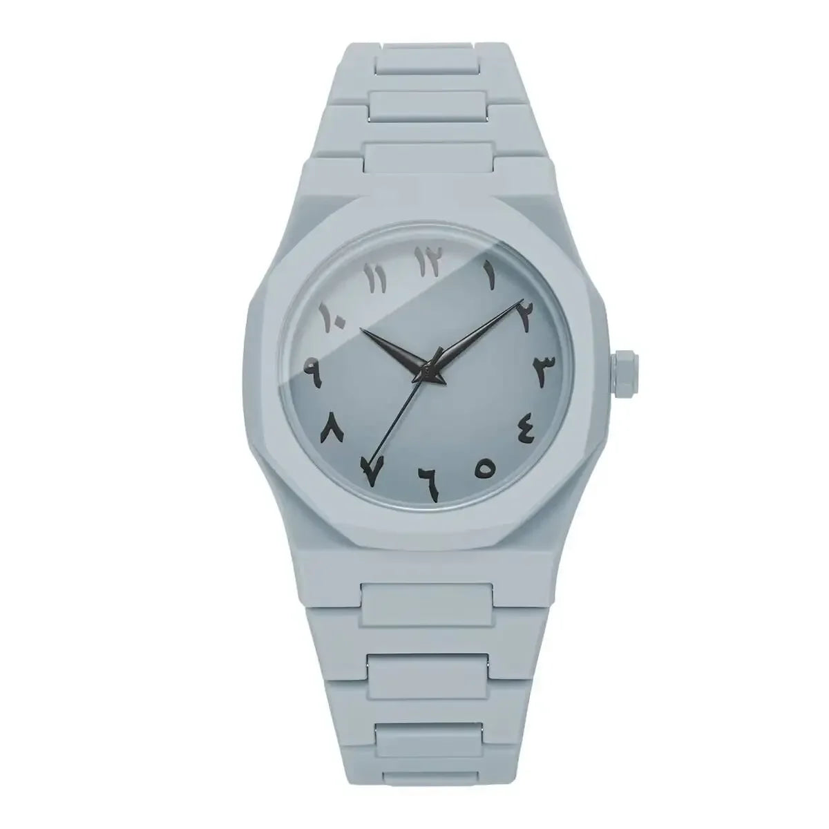 Moda pulseira de plástico relógios masculinos casual esportes relógio de quartzo para homens reloj hombre (sem caixa) Qme silver