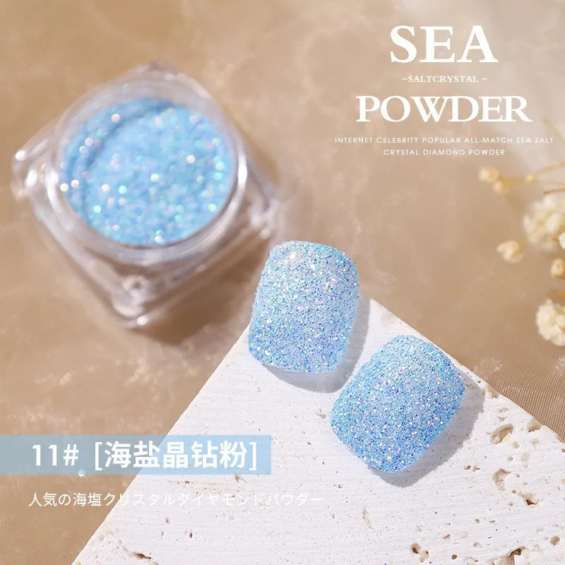 Aurora Sea Salt Crystal Diamond Nail Glitter 12 Colors Super Shiny Sugar Powder Nail Art Decoration Qme 11