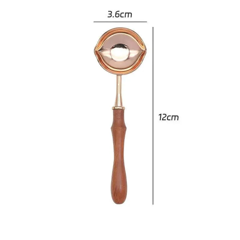 Two Diversion Port Wax Seal Spoon Sealing Spoon With Wooden Handel Wax Sealing Stamp Melting Spoon Wax Seal Warmer Wax Seal Qme 1pcs