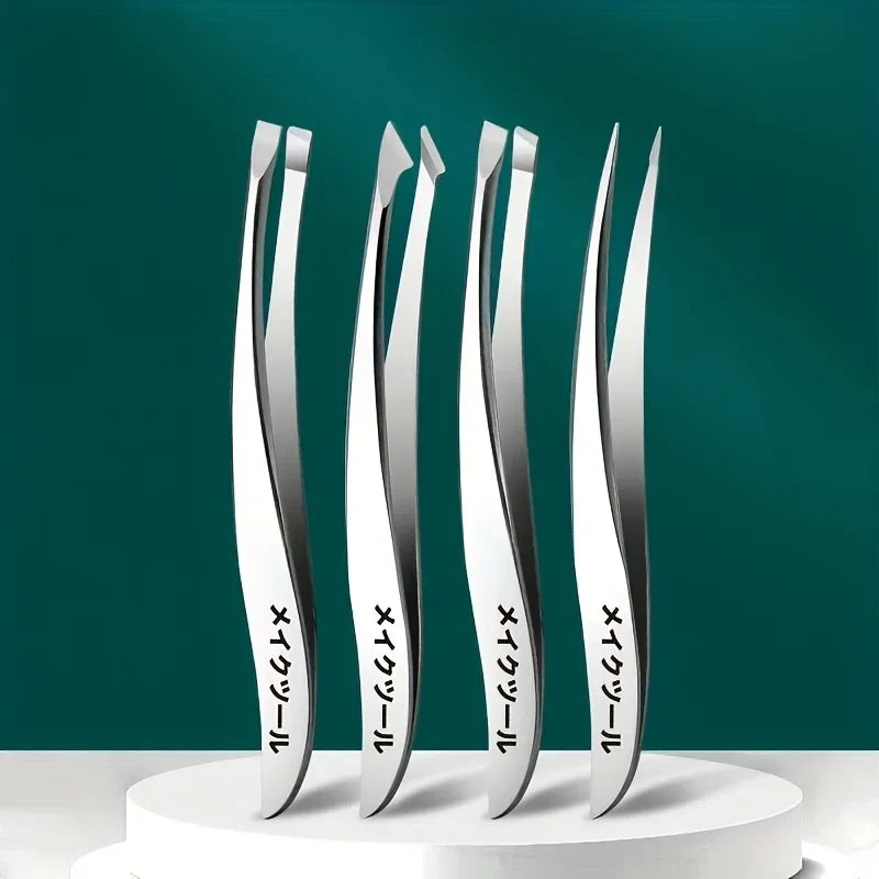 Precision Stainless Steel Tweezers Eyebrow Hair Facial Removal Qme