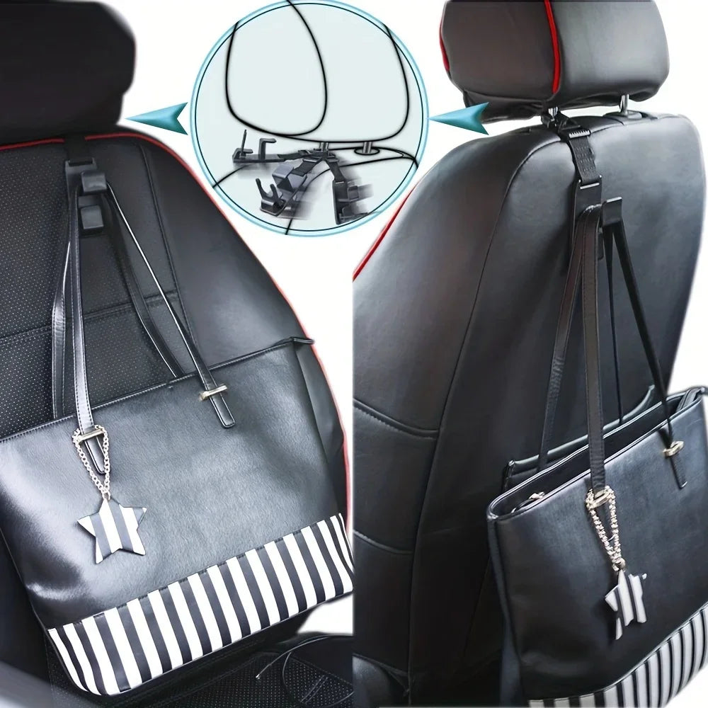 Magic Headrest Hooks For Car, Purse Hanger Headrest Hook Holder For Car Seat Organizer Behind Over The Seat Hook Hang Purse Qme