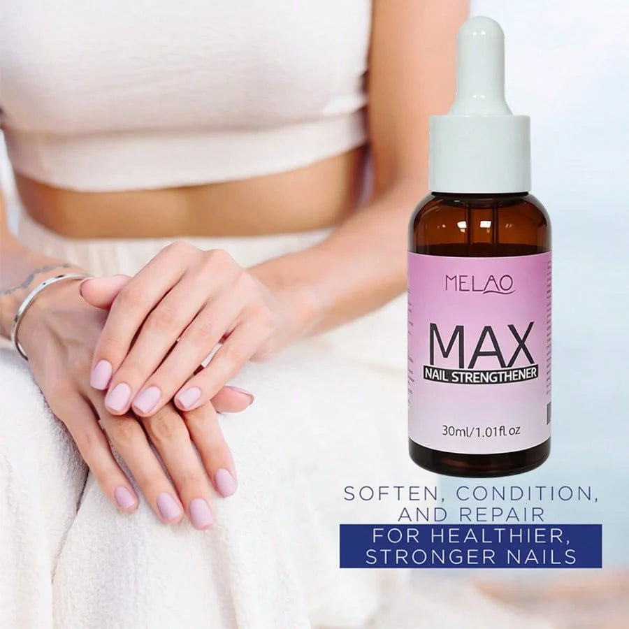 MELAO Max Nail Strengthener Serum, Nail Hardener for Weak Thin Cracked Nails, Repair Split Peeling Nails & Boost Nail Qme