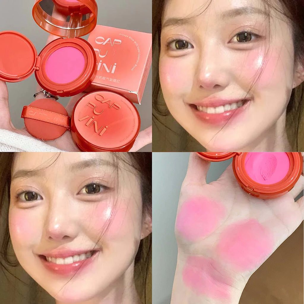 Soft Smooth Blush Cream Mud Pink Rose Brightening Expanding Color Long-lasting Moisturizing Cheek Tint Face Rouge High Pigment Qme