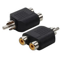 Audio Cable Adapter RCA One-to-two Conversion Line Lotus Revolving Double Lotus Female Audio Power Amplifier Splitter Qme Default Title