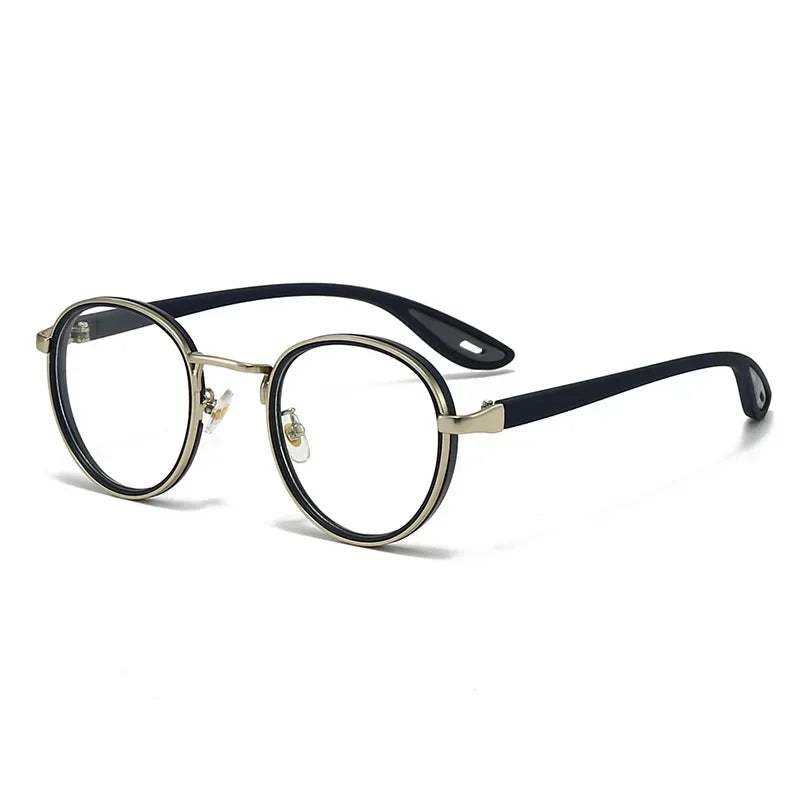 Men's Retro Round Driving Polarized Finished Myopia Lenses Titanium Sunglasses High Quality UV Protection Glasses Qme YT