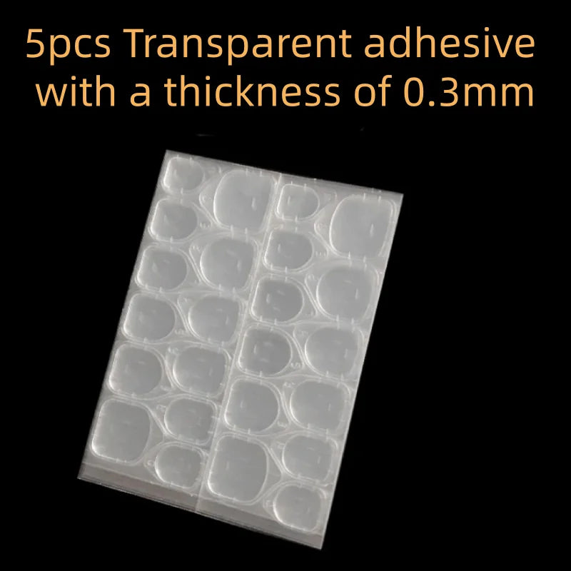 Stick Nail Jelly Double sided Adhesive Transparent Traceless Nail Glue Invisible Wear Nail Sheet Adhesive DIY Tools Qme 5pcs transparency