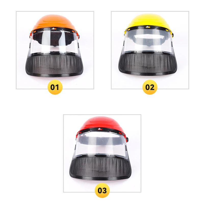 Garden Grass Trimmer Weed Wacker Safety Helmet Hat Full Face Mesh Qme