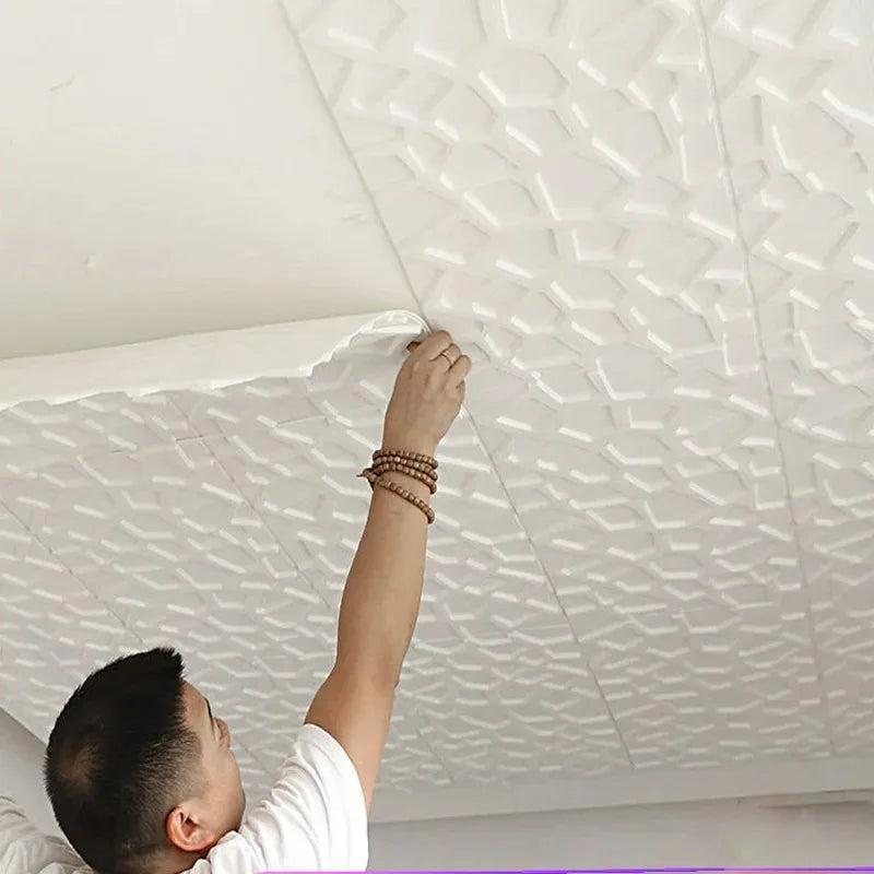 5-20pcs 35cm 3D Ceiling Decor Wall Stickers Peel & Stick Waterproof Anti-Collision Wallpaper for Bedroom & Home Qme
