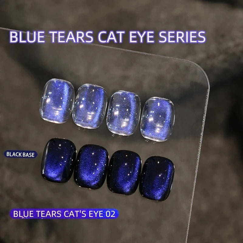 Blue Tears Cat Eye Nail Art, 3 Colors 1pc/3g Unique Blue Color And Magnetic Powder, Gives A Dreamy, Romantic Feeling Qme