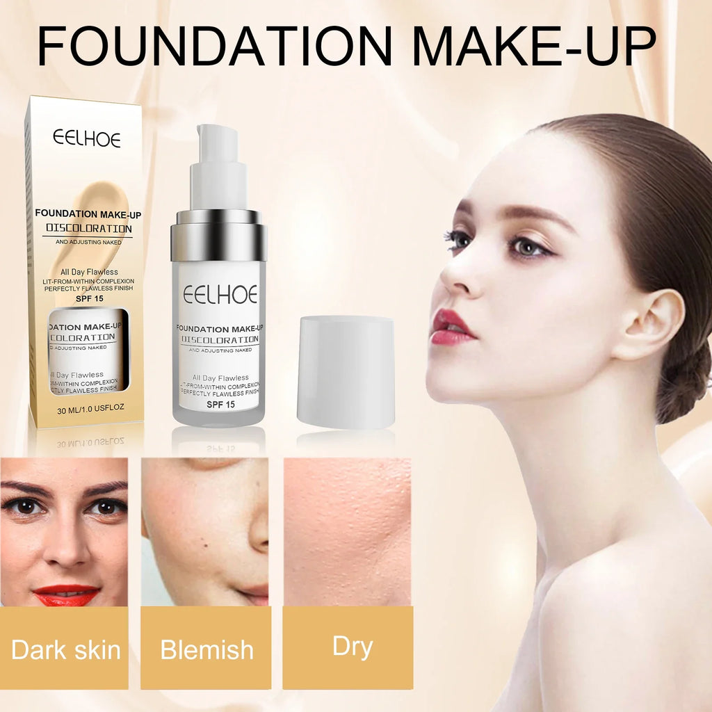 EELHOE Color Changing Liquid Foundation Moisturizing Waterproof No Creasing No Separation Concealer Makeup Products Wholesale Qme