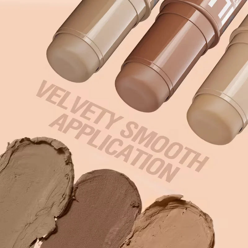 Tri-color Multi-functional Face Brightening Contour Stick Contouring Qme