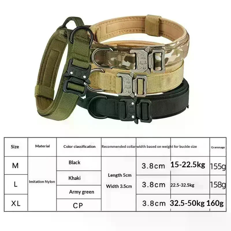 Heavy Duty Nylon Dog Collar Adjustable Buckle High Tensile Strength For Large Dogs Walking Training Hiking Qme